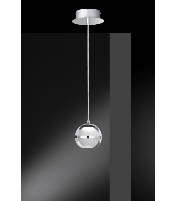 Lámpara colgante cromo FULTON 1 bombilla LED