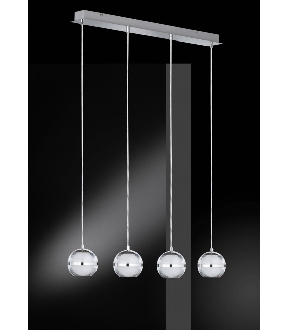 Lámpara colgante cromo FULTON 4 bombillas LED
