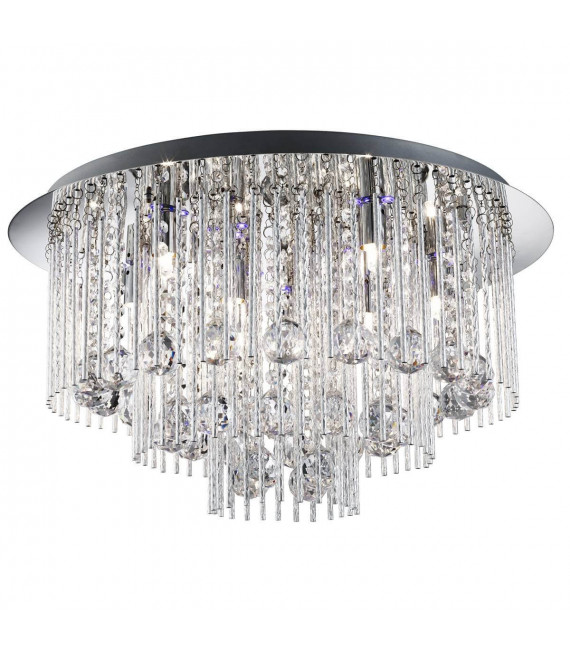 Lampada da soffitto a LED Trinity, in cromo e cristallo