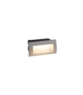 Lámpara de pared Tobillo, fundición de aluminio y policarbonato, gris, 9 cm.