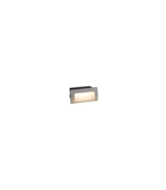 Lámpara de pared Tobillo, fundición de aluminio y policarbonato, gris, 9 cm.