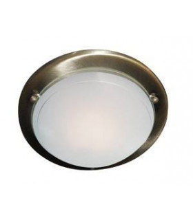 Runde Deckenleuchte 30 cm, in Satin Silber und Glas