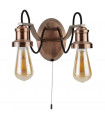 plafonnier ventilateur vintage 2 ampoules e27 max 60w brun patiné