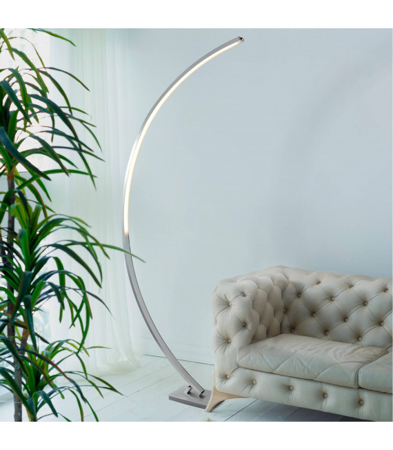 Nanna Stehlampe, helles Holz, mit Lampenschirm