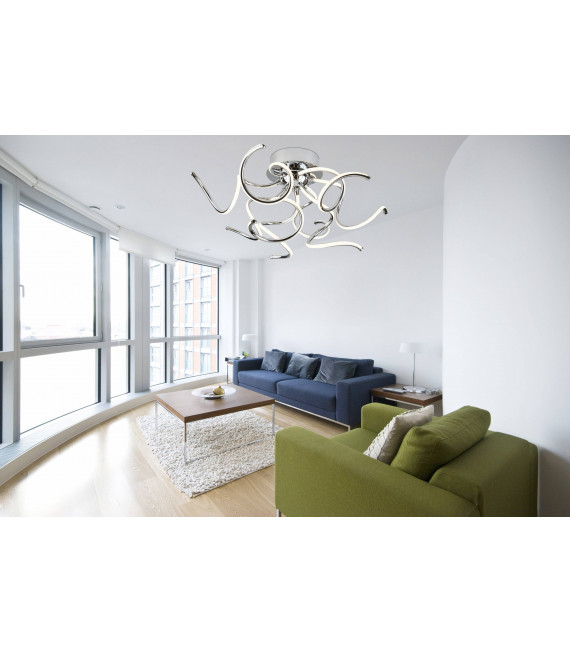 Plafoniera Olivia, cromata, 8 lampadine