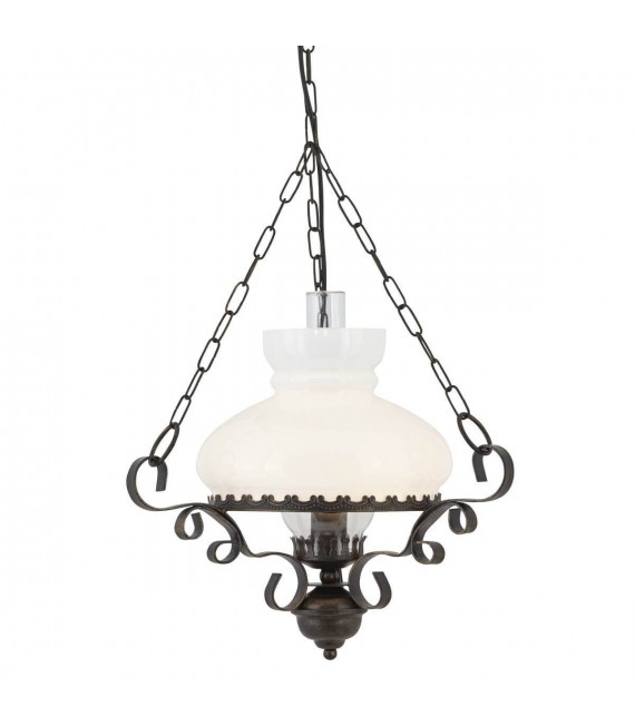 plafonnier ventilateur vintage 2 ampoules e27 max 60w brun patiné