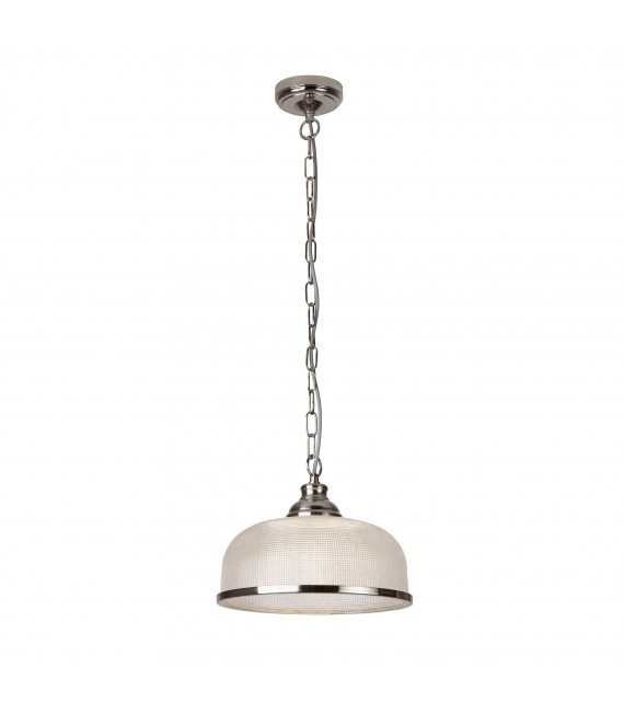 Lampada a sospensione Bistrot II, ottone antico e vetro, 1 lampadina