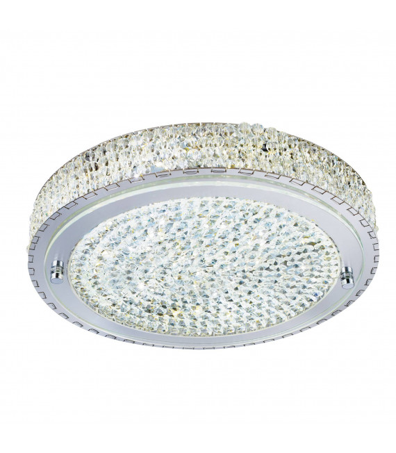Plafoniera 30 cm Led Vesta, in cromo, cristallo e vetro a specchio