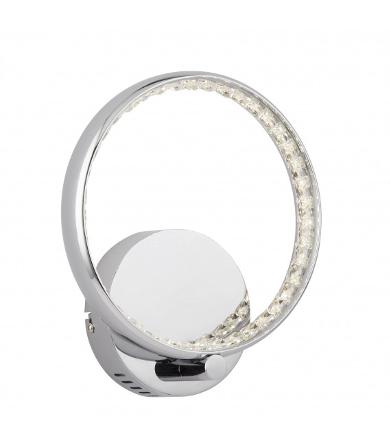 Ringe Deckenleuchte, in Chrom und Kristall