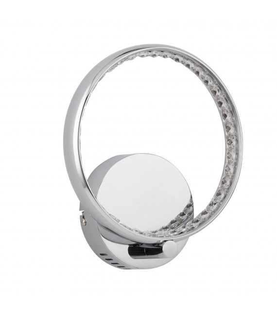 Ringe Deckenleuchte, in Chrom und Kristall