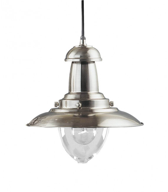 Fisherman 1-Licht Anhänger, in Satin Silber und Glas