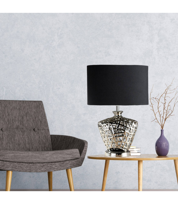 Lampada Brookside, in ceramica, con paralume
