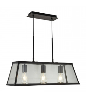 Lampada a sospensione Voyager 90 cm, nera, in vetro