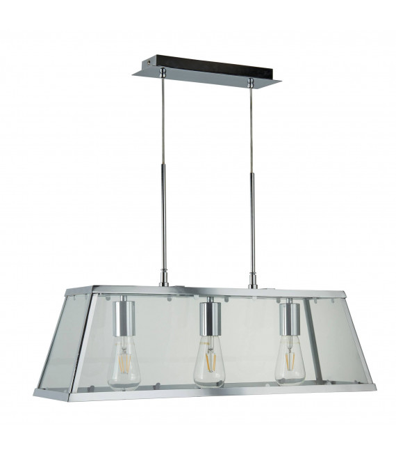 Lámpara colgante Voyager 65 cm, negra, en vidrio