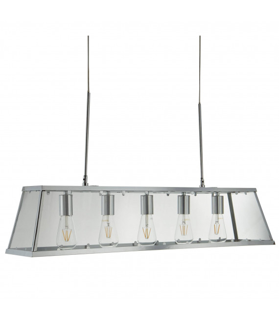 Lámpara colgante Voyager de 90 cm, negra, en vidrio