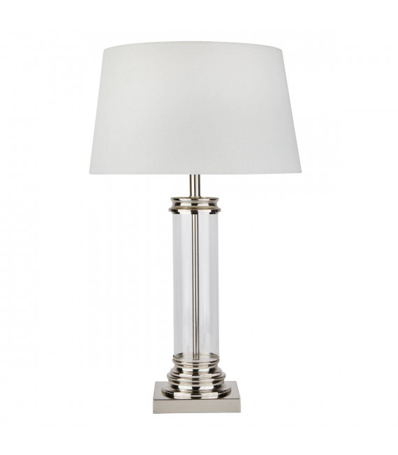 Lampe Pedestal, laiton antique et verre, avec abat-jour