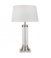 Lampe Pedestal, laiton antique et verre, avec abat-jour