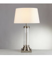 Lampe Pedestal, laiton antique et verre, avec abat-jour