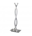 Lampe Pedestal, argent satiné et verre, avec abat-jour