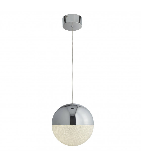 Suspension 18 cm Fisherman, en argent satiné et verre