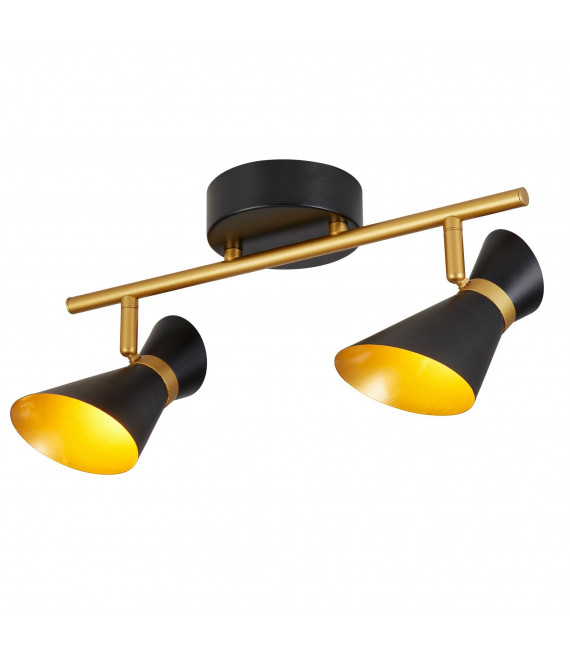 Applique Diablo, nero e oro, 1 lampadina