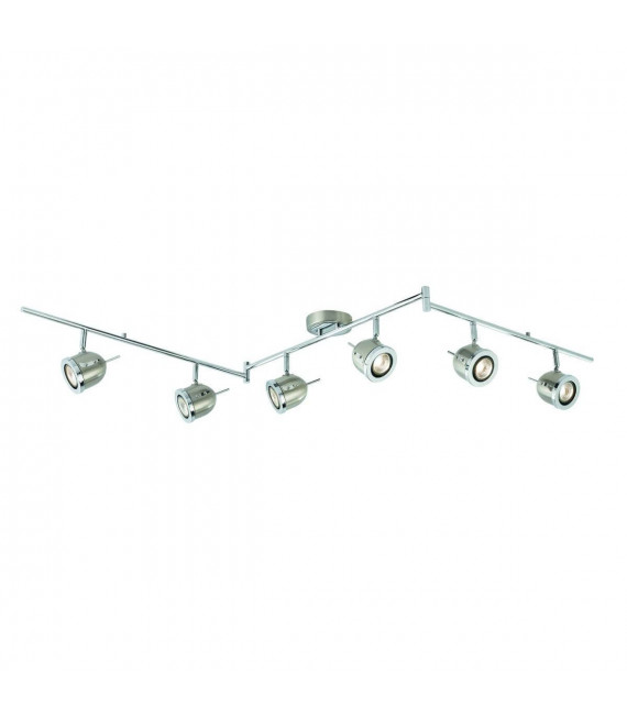 Palmer Deckenleuchte 183cm Chrom und Satin Silber, 6 Punkte