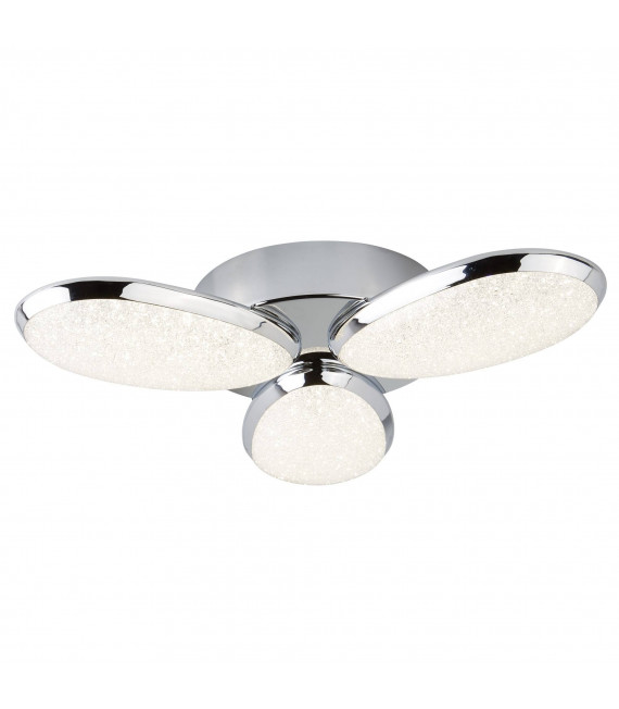 Deckenleuchte 40 cm spülen, in Chrom und Glas