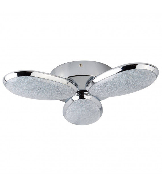 Plafonnier Flush 40 cm, en chrome et verre