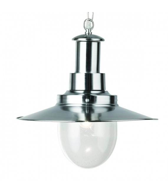 Fisherman 40 cm Pendelleuchte aus Satin Silber und Glas