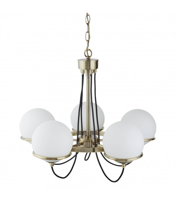 Lampada da parete Sfera, ottone antico e vetro, 1 lampadina