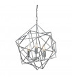 Suspension 4 ampoules Cube, en chrome et cristal