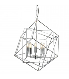 Pendelleuchte 3 Lampen Würfel, Chrom