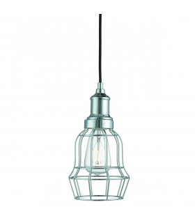 Lámpara colgante Bell Cage de 1 luz en cromo
