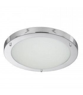 Plafón 40 cm Led Vesta, en cromo, cristal y vidrio.
