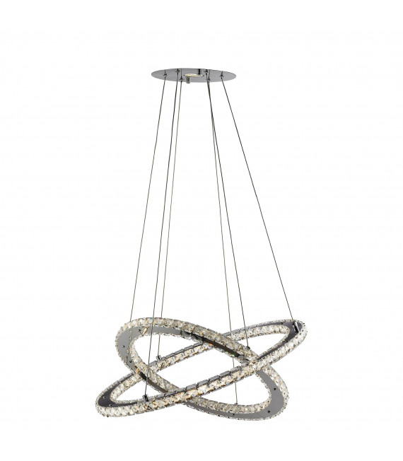 Suspension 24W Clover, en chrome et cristal