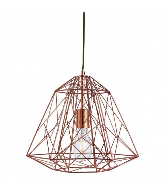 Hängelampe 1 Glühlampe Geometric Cage, Kupfer