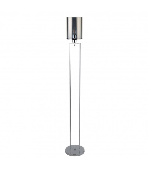 Lampada Catalina, cromo e vetro fumé
