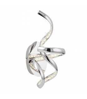 Twirls aplique de pared en cromo y vidrio