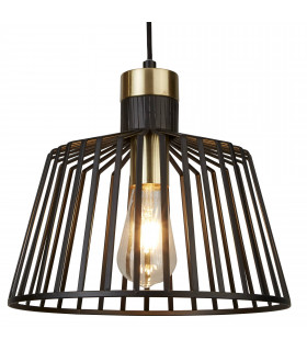 Hängelampe 1 Glühbirne Bell Cage, schwarz