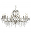 Suspension Paris, laiton antique et cristal, 12 ampoules