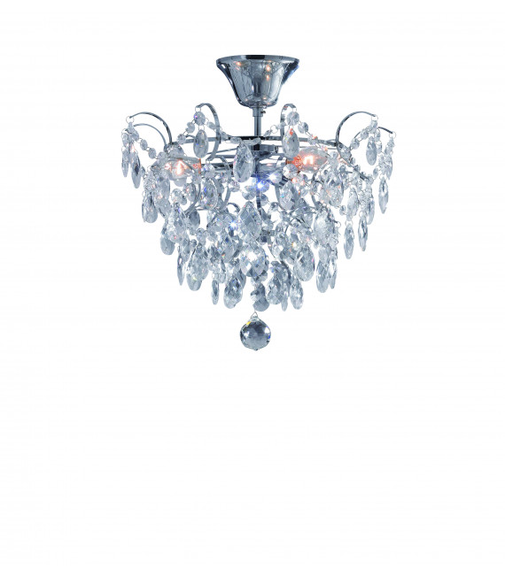 ROSENDAL crystal ceiling light chrome 3 bulbs