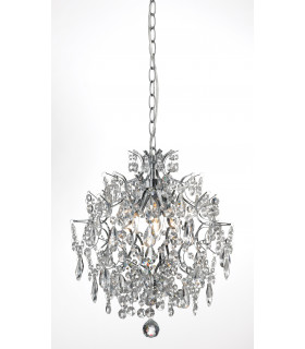 HÄRINGE crystal ceiling light chrome 3 bulbs