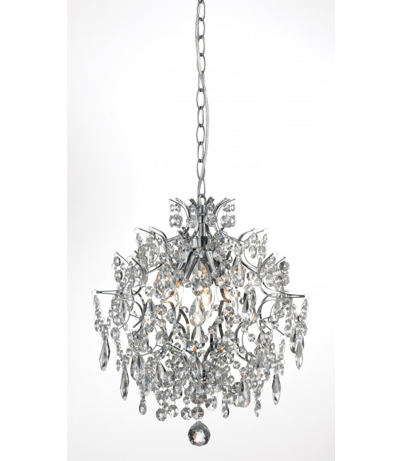Plafonnier en cristal HÄRINGE chromé 3 ampoules