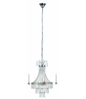 Plafón de cristal MARIELUND cromado con 3 luces