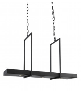 TRAY schwarze Deckenleuchte 3 Glühbirnen