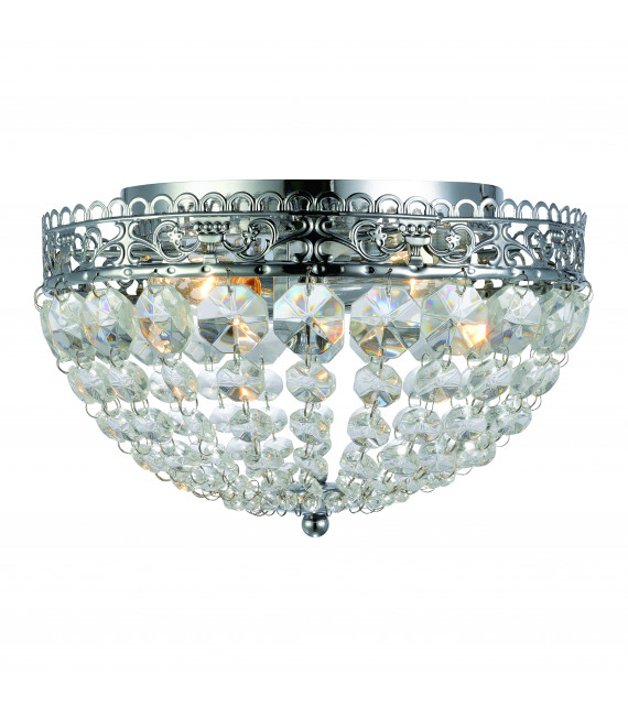 Plafonnier en cristal SAXHOLM chromé 2 ampoules