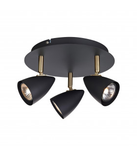 CIRO ceiling light black 3 bulbs