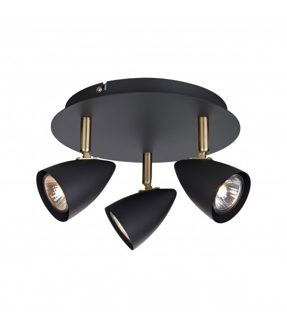 Plafoniera CIRO nera 3 lampadine