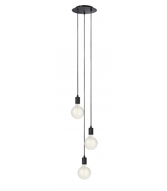 SKY Plafoniera nera 3 lampadine