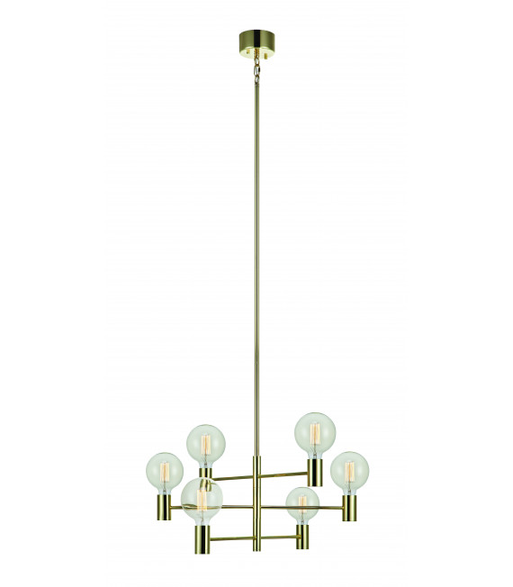 Plafoniera CAPITAL in ottone 6 lampadine